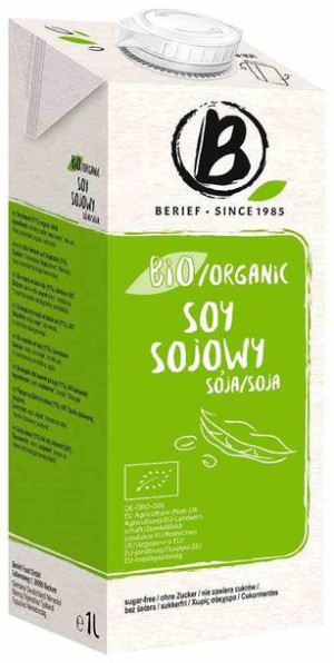 Napój Sojowy Naturalny Bez Cukru Bezglutenowy Bio 1 L - Berief