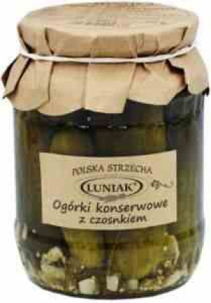 Ogórki Konserwowe Z Czosnkiem 680 G (350 G) - Luniak