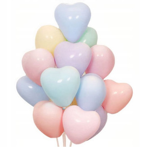 Pastelowe Balony Serca Pastelowy Urodziny Mix X10