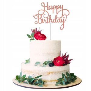 Topper Toper Na Tort Urodziny Z Napisem Happy Birt