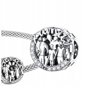 Zawieszka Charms Zawieszki Rodzina Family Srebrna