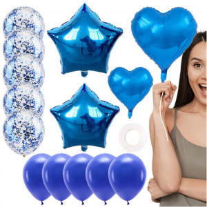 ZESTAW BALONÓW URODZINY 14sztuk + wstążka gratis