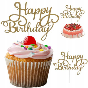 Topper Na Tort Dekoracja Napis Happy Birthday