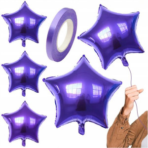 BALON GWIAZDKI FOLIOWE 5 sztuk Urodziny + GRATIS