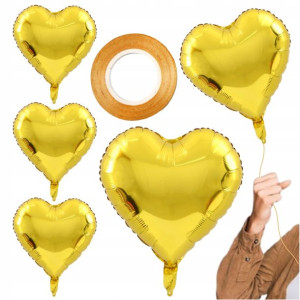 BALON SERCE FOLIOWE 5 sztuk Urodziny ŚLUB + GRATIS