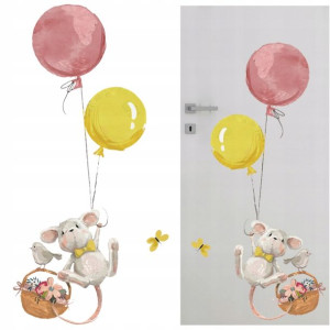 Naklejka Naścienna Myszka Balony 24 Cm X70 Cm