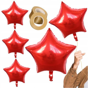BALON GWIAZDKI FOLIOWE 5 sztuk Urodziny + GRATIS