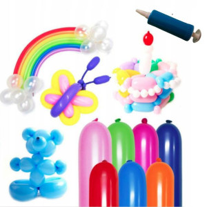 Balony Do Modelowania Skrecania - 100 Szt + Pompka