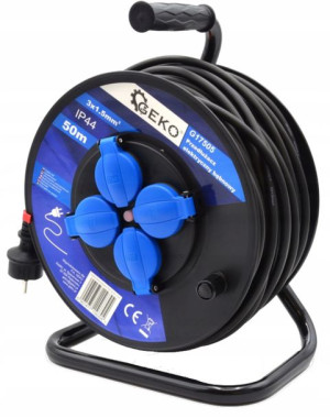 Przedłużacz Elektryczny Bębnowy 3x1.5mm2 50m Ip44