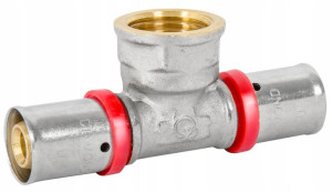 Trójnik Pex Zaprasowywany 16x1/2x16 Gw Mosiądz Dia