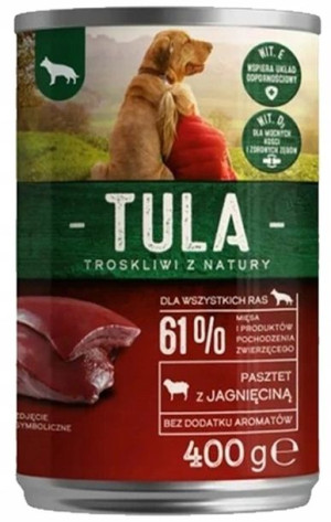 Tula pasztet dla psa 12x400g z jagnięciną dla psa