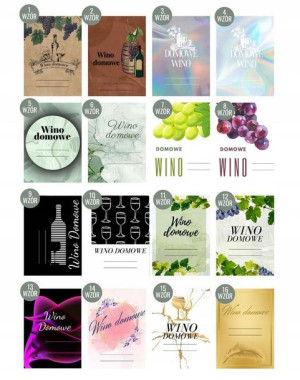 Etykiety naklejki samoprzylepna na wino domowe 50s