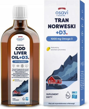 OSAVI Kwasy Omega-3 + witamina D3 1000mg o smaku cytrynowym 250ml