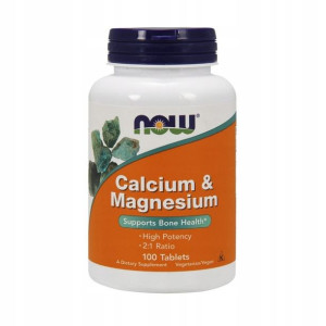 NOW Foods CAL-MAG Wapń i magnez 2:1 na układ nerwowy 100 tabletek