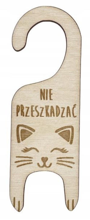 Zawieszka na klamkę z KOTKIEM Nie przeszkadzać