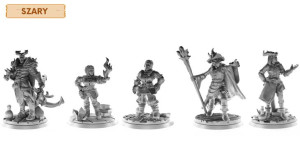Zgraja Ognia - Zestaw 5 Szarych Figurek Na Kampanię Rpg 25 Mm