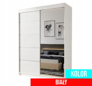 Szafa Z Lustrem 120 Cm 120x200x58 Biała Garderoba