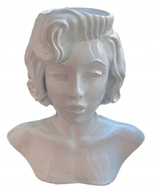 OSŁONKA donica doniczka MARILYN MONROE biała POŁYS