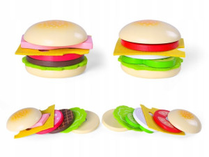 2x Hamburger Zabawka Dla Dzieci Drewniany