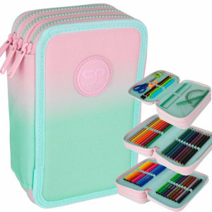 Coolpack Piórnik Trzykomorowy Wyposażony Truskawka