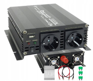 Przetwornica samochodowa 1000W/2000W 12V 230V USB