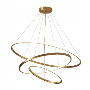 Lampa wisząca ring żyrandol 40+ 60+80 złota +PILOT