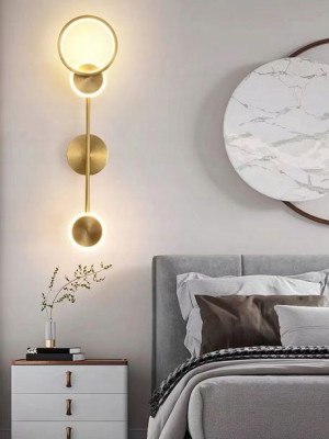 Kinkiet Lampa Ścienna ZŁOTA 65Cm Led