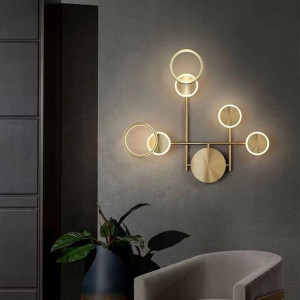 Kinkiet Lampa Ścienna Złota 65cm Led Nowość