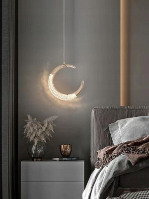 Lampa wisząca 200CM złota zintegrowane źródło LED