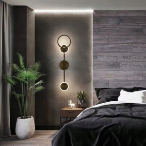 Kinkiet Lampa Ścienna Czarna 65Cm Led