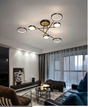 Lampa wisząca ledmoon czarna ring LED