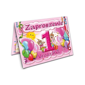 Zaproszenia urodziny roczek zaproszenie baloniki