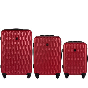 TD190-3 KPL, Zestaw 3 walizek Wings (L,M,S), Dark Red