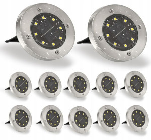 12x Lampa Wbijana Najazdowa Solarna LED Ogrodowa