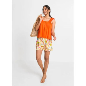 Luźna Bluzka Oversize Marszczone Ramiączka 36-38 946087