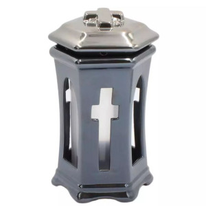 Znicz Ceramiczny Kapliczka Czarny Połysk LC13