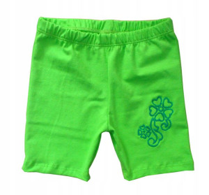 Legginsy getry krótkie spodenki 104 limonka