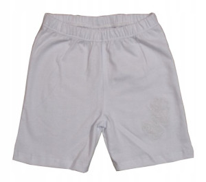 Legginsy getry krótkie spodenki białe 158 bawełna