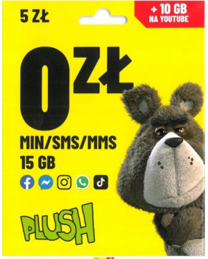 Starter PLUSH 5zł Internet Na kartę 6GB 14dni