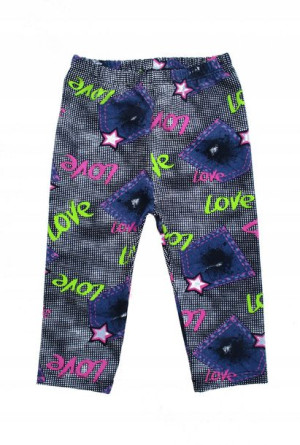 Legginsy getry 3/4 rybaczki druk bawełna love 158