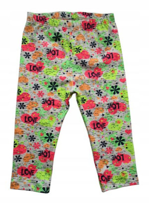 Legginsy getry 3/4 rybaczki druk serduszka 146
