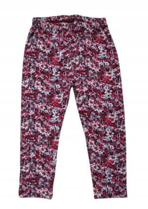 Legginsy getry 3/4 rybaczki kwiaty różowe 146