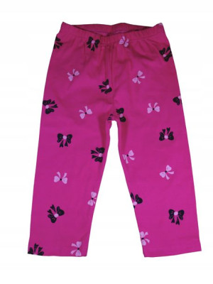 Legginsy getry 3/4 rybaczki rózowe kokardki 86