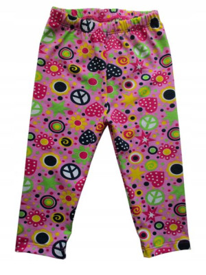 Legginsy getry leginsy 3/4 rybaczki druk róż 116