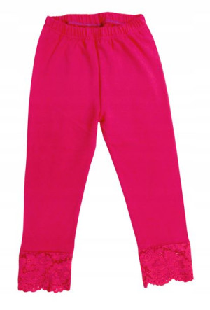 Legginsy getry leginsy 3/4 z koronką 110 różowe