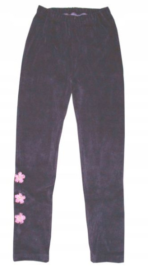 Legginsy getry leginsy bawełna 134 welur fiolet