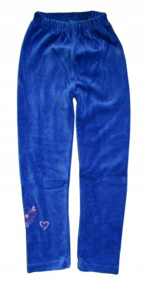 Legginsy getry leginsy bawełna 74 welur niebieskie