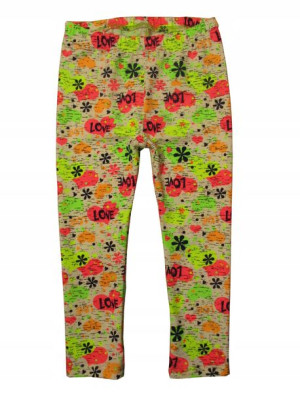 Legginsy getry leginsy bawełna druk serduszka 146