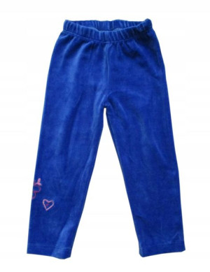 Legginsy getry leginsy bawełna104 welur niebieskie