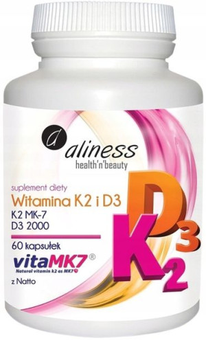 Aliness Witamina K2 Mk-7 Natto + D3 2000jm Natural